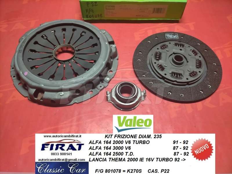 KIT FRIZIONE LANCIA THEMA IE-164 3.00V6/TD DIAM.235 (801078) - Clicca l'immagine per chiudere